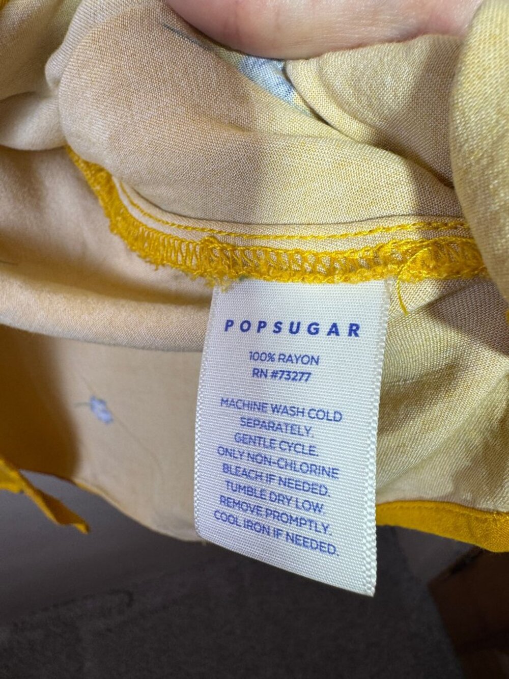 Popsugar Mustard Floral Button Front Swing Dress XL - Picture 4 of 12